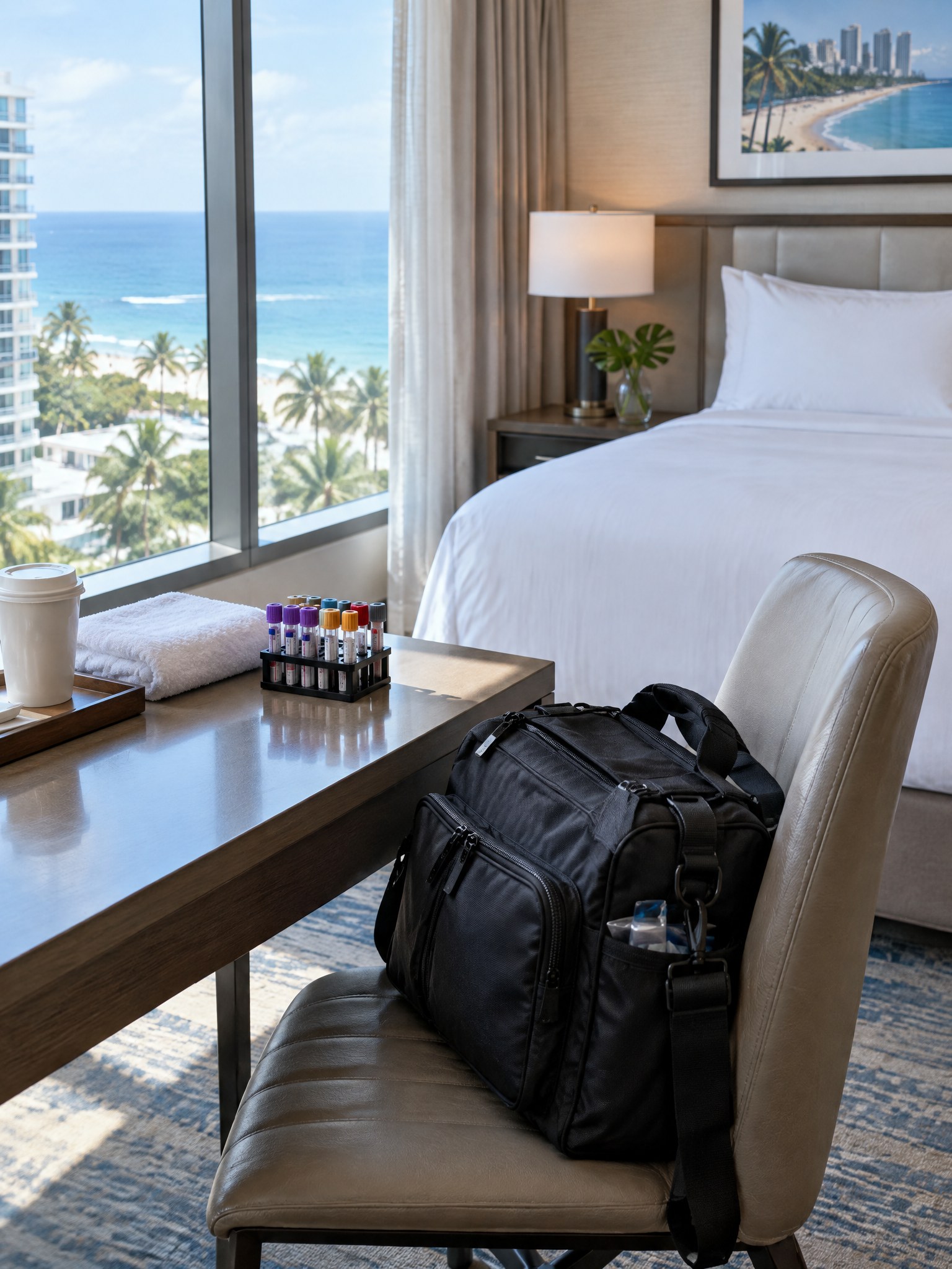 A hotel room set up for a visit