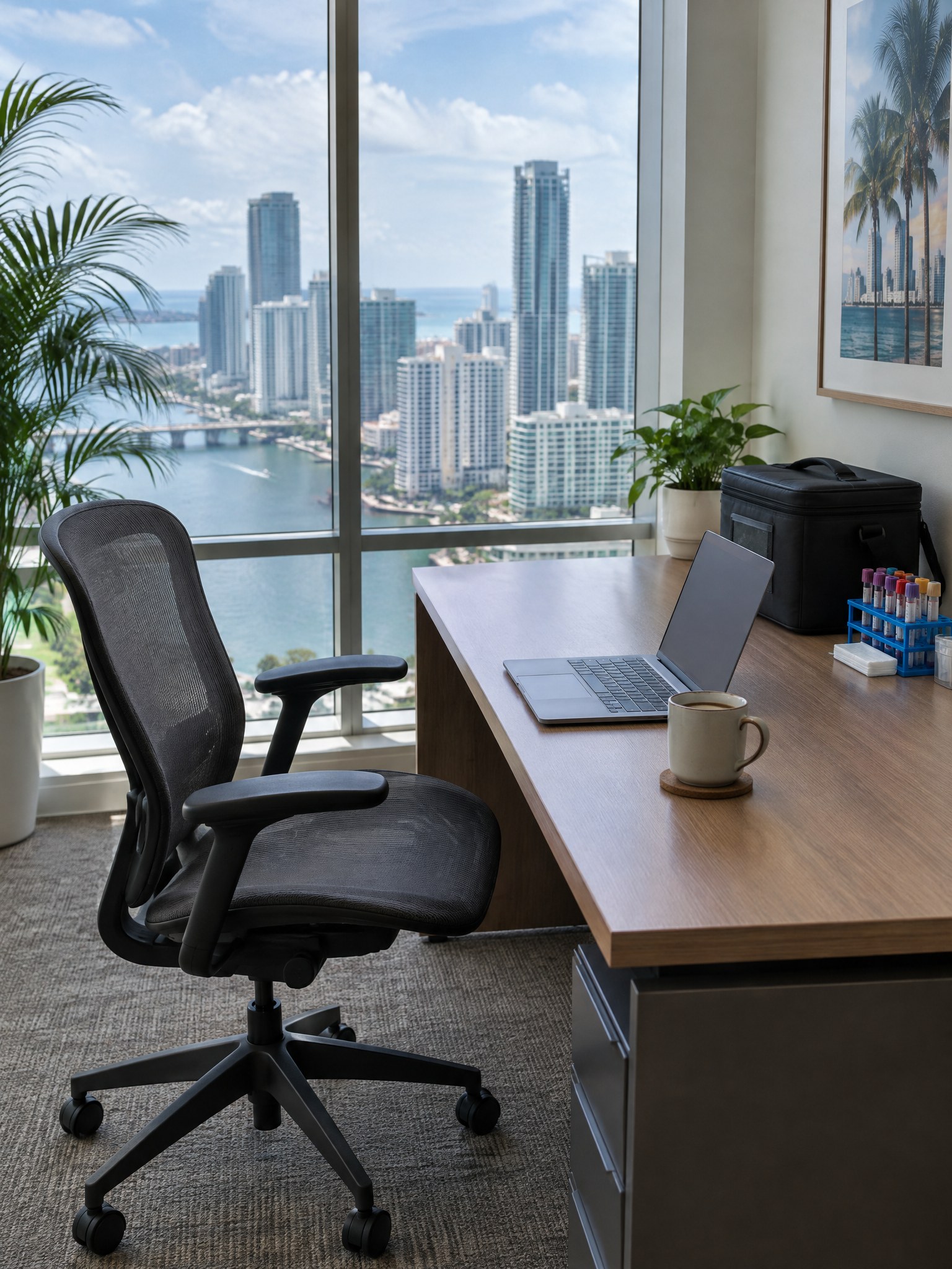 A quiet office set up for a workplace visit